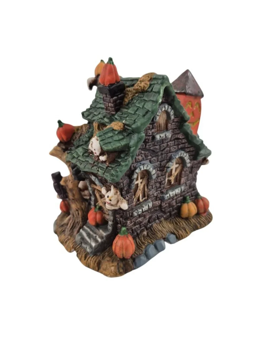 Spooky Hollow Jack O Lantern Gallery Porcelain Lighted House 2001 Boxed